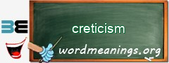 WordMeaning blackboard for creticism